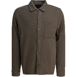 Cotton suede overshirt jacket