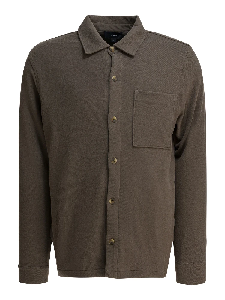 Cotton suede overshirt jacket
