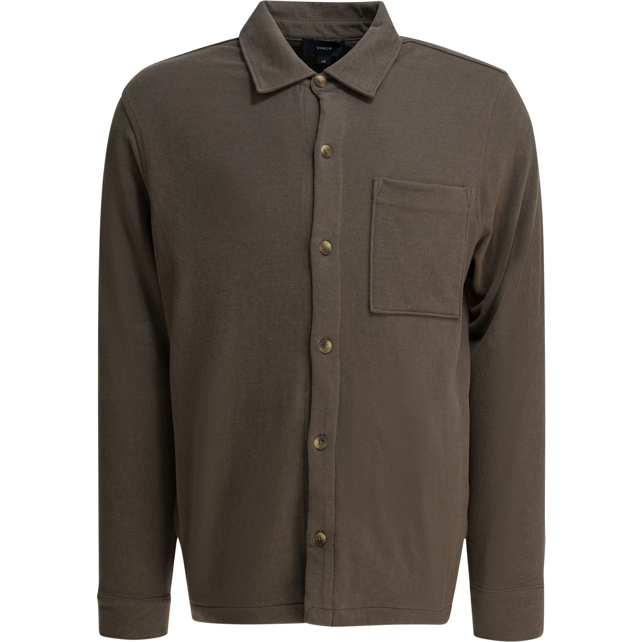 Cotton suede overshirt jacket