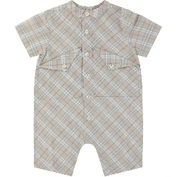 Check cotton playsuit