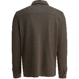 Cotton suede overshirt jacket