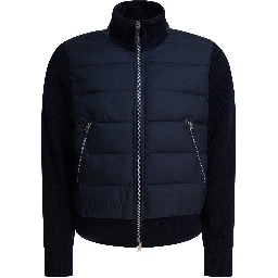 Nylon and wool short down jacket