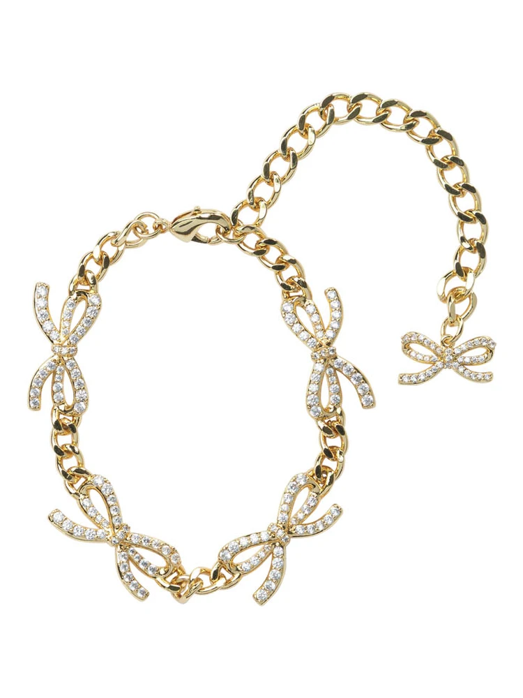 Crystal bow bracelet