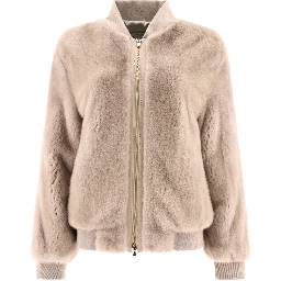 Mink fur bomber jacket