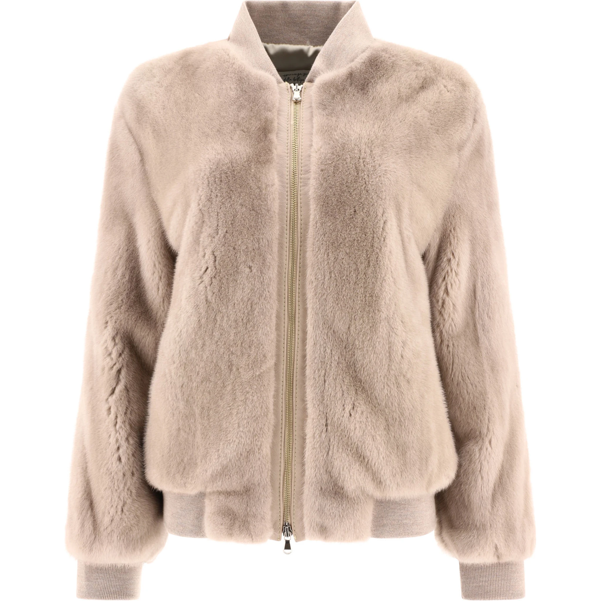Mink fur bomber jacket