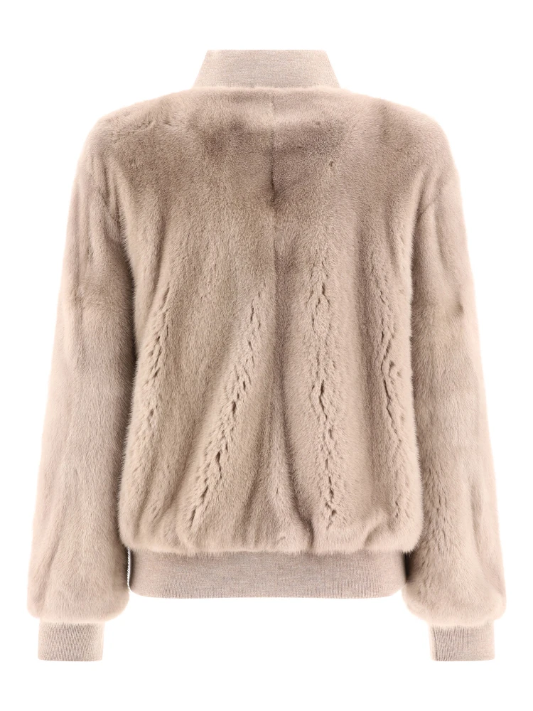 Mink fur bomber jacket alternative