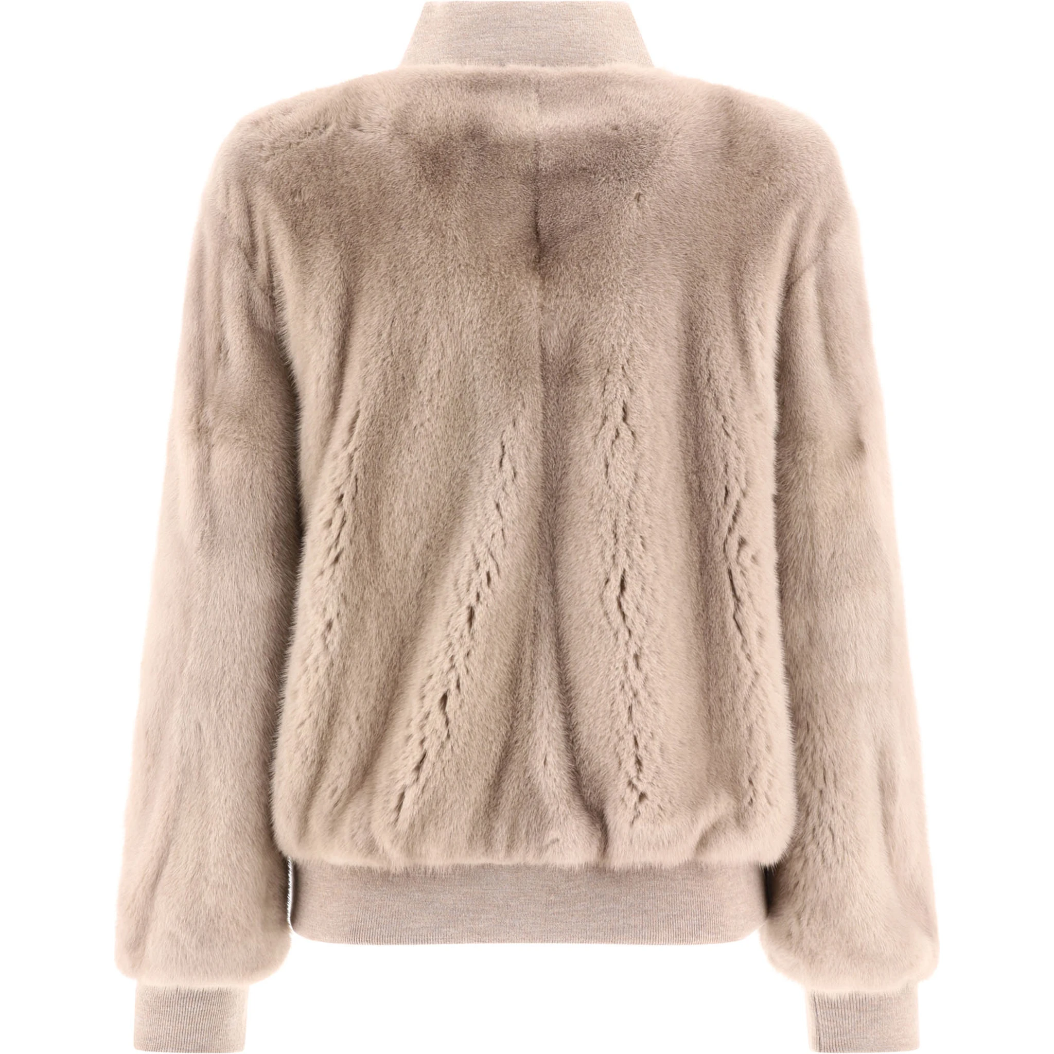 Mink fur bomber jacket