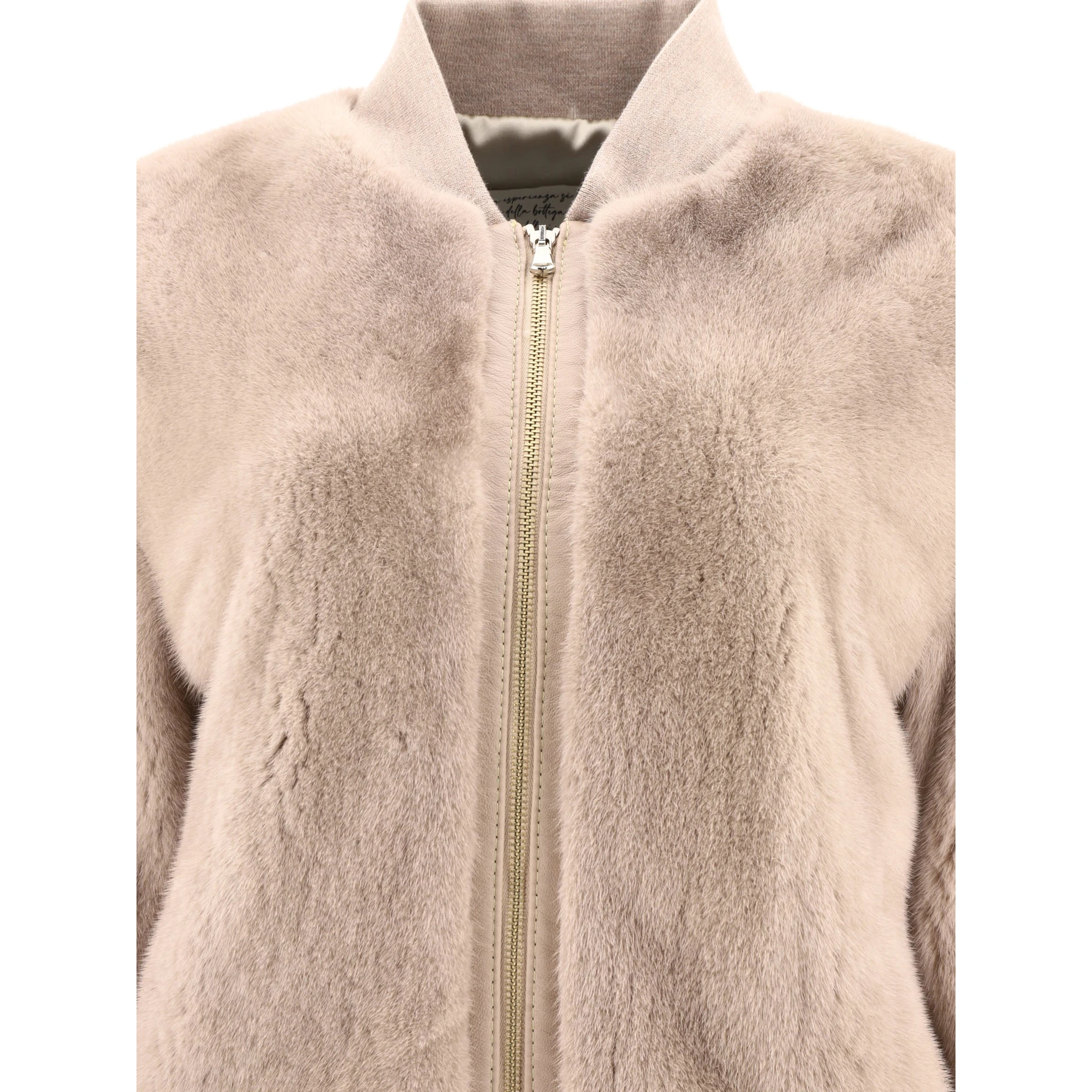 Mink fur bomber jacket