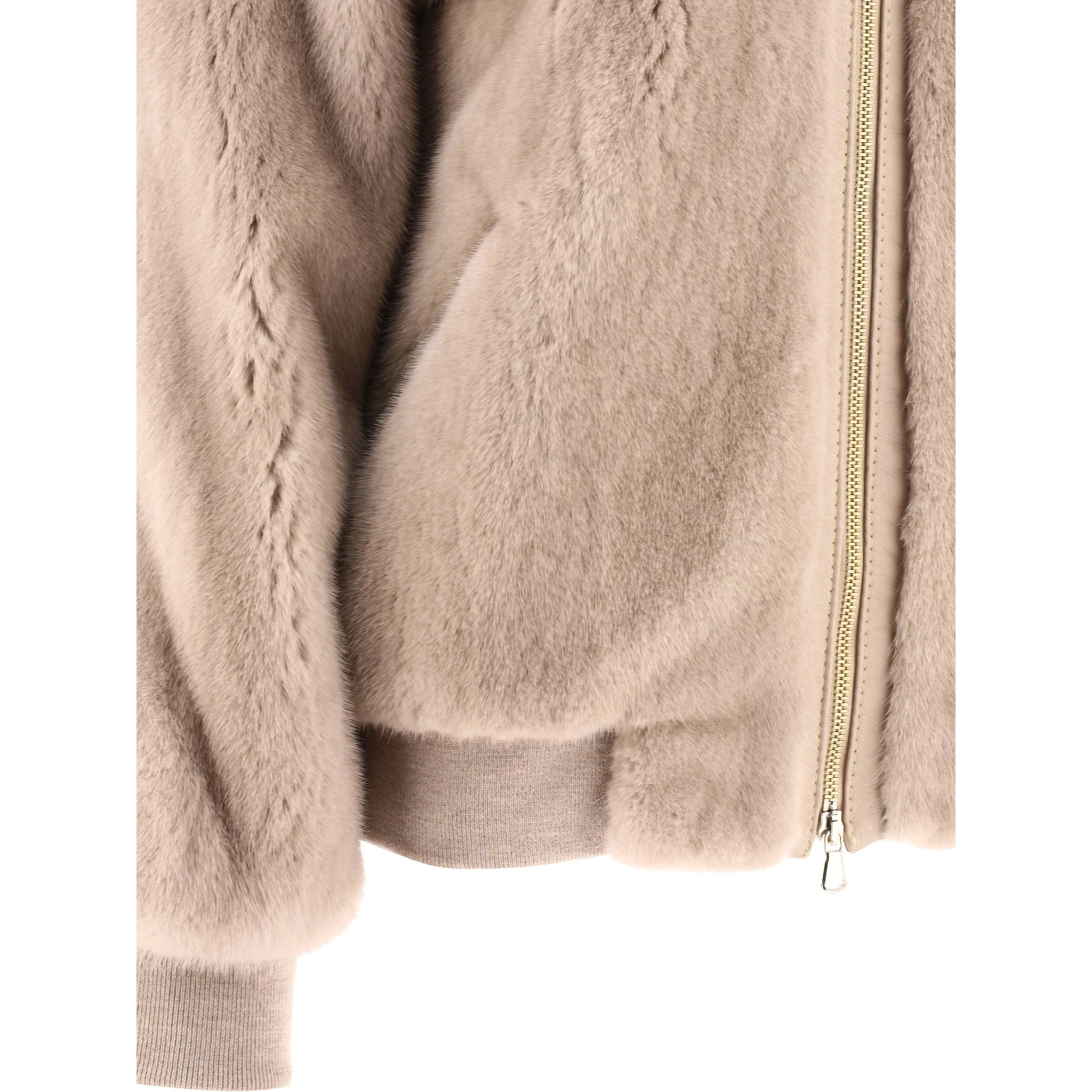 Mink fur bomber jacket