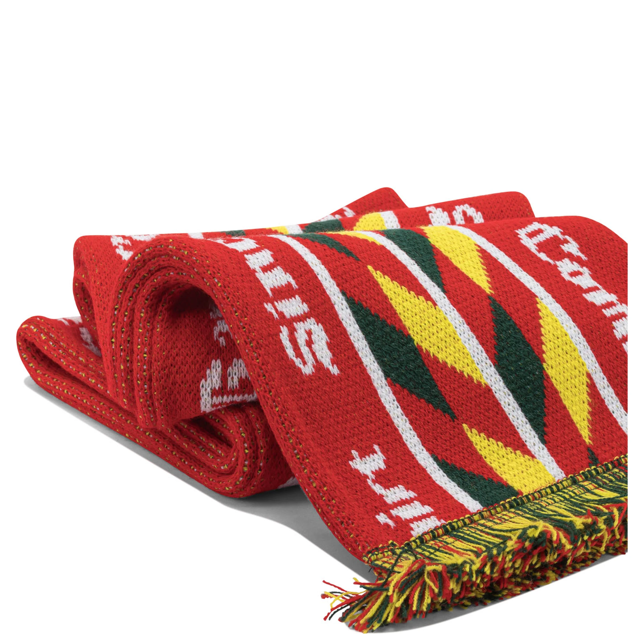 Knitted fringed scarf