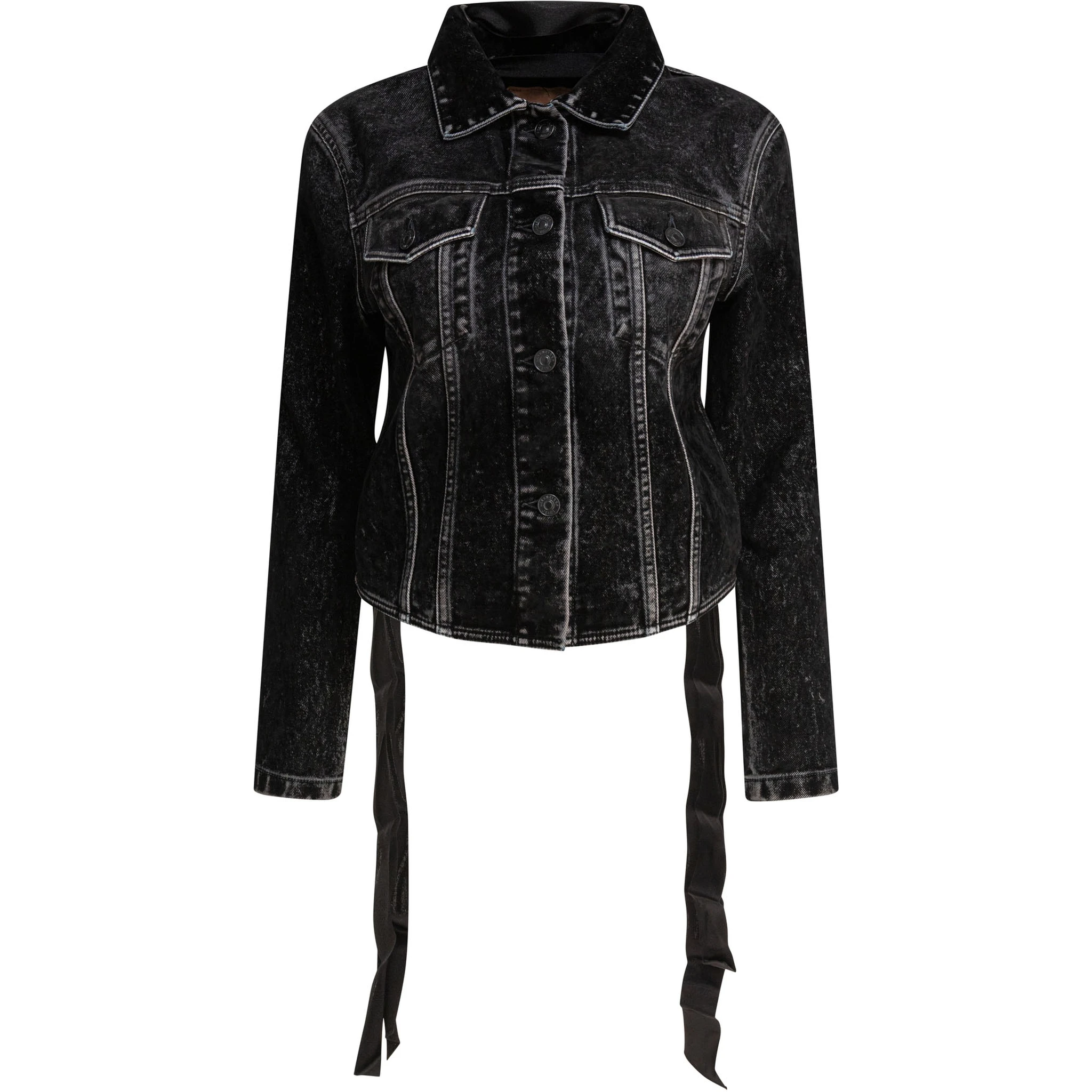 Denim jacket with laces