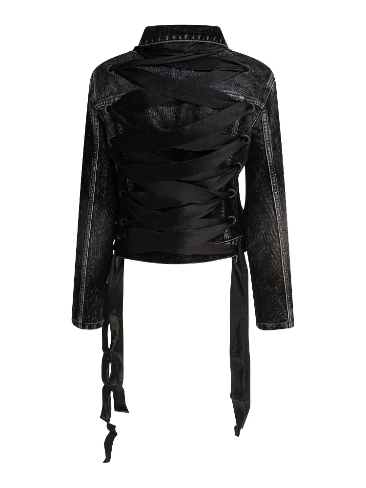 Denim jacket with laces alternative