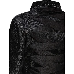 Denim jacket with laces