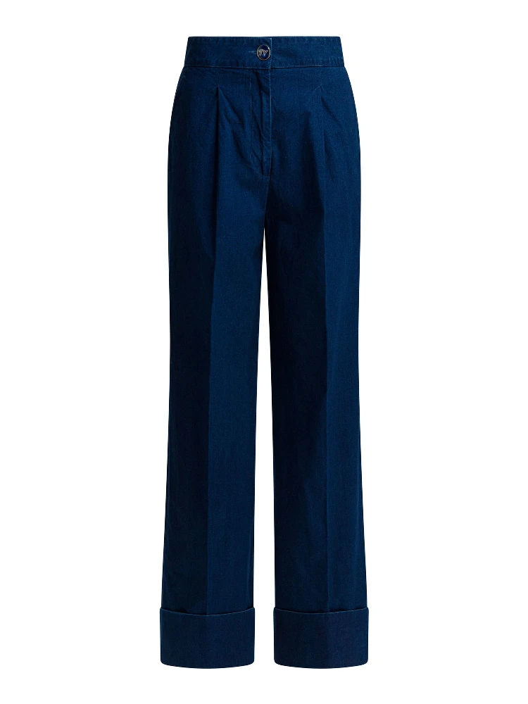 Wide-leg jeans with pleats