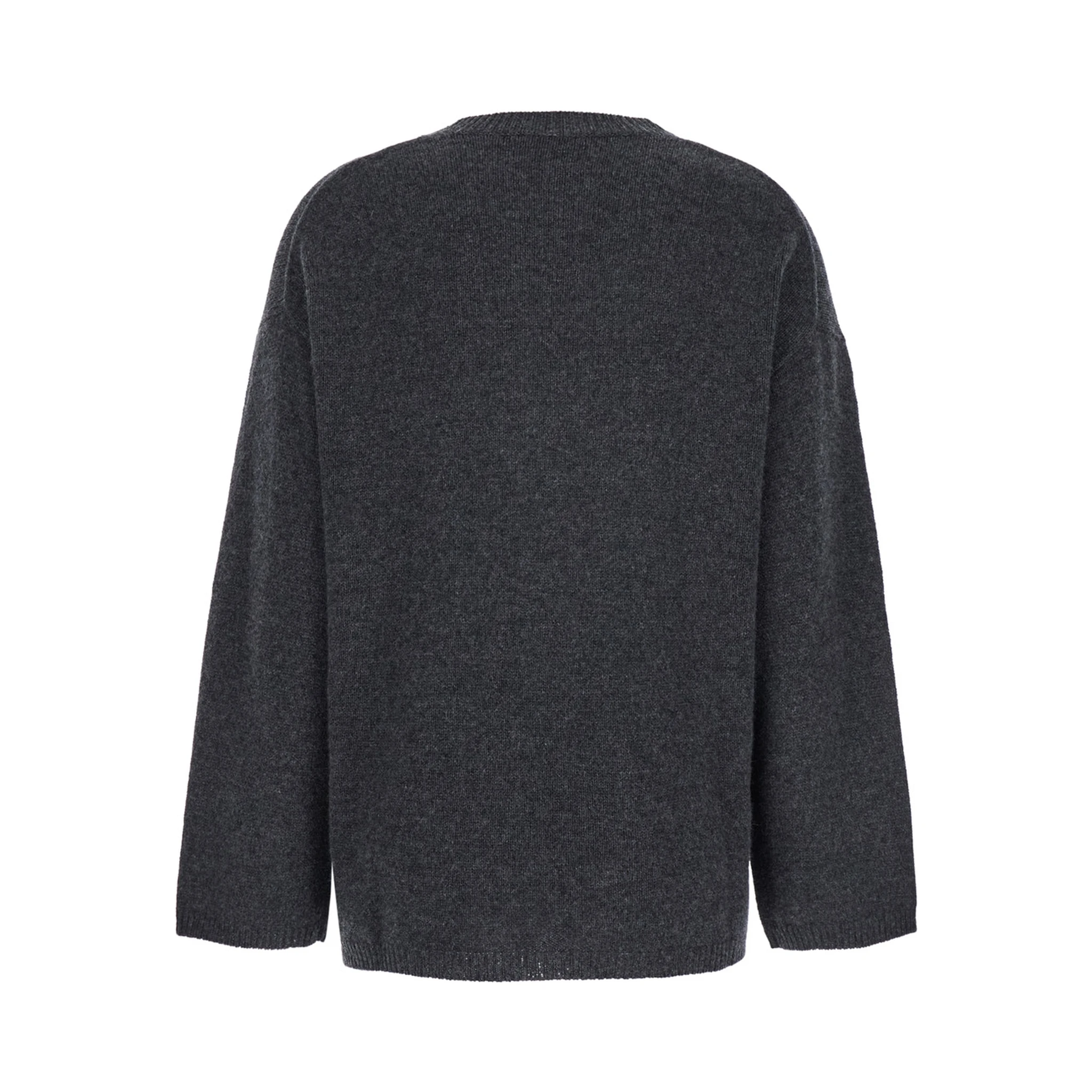 Grey Relaxed Crewneck Sweater in Cashmere Woman