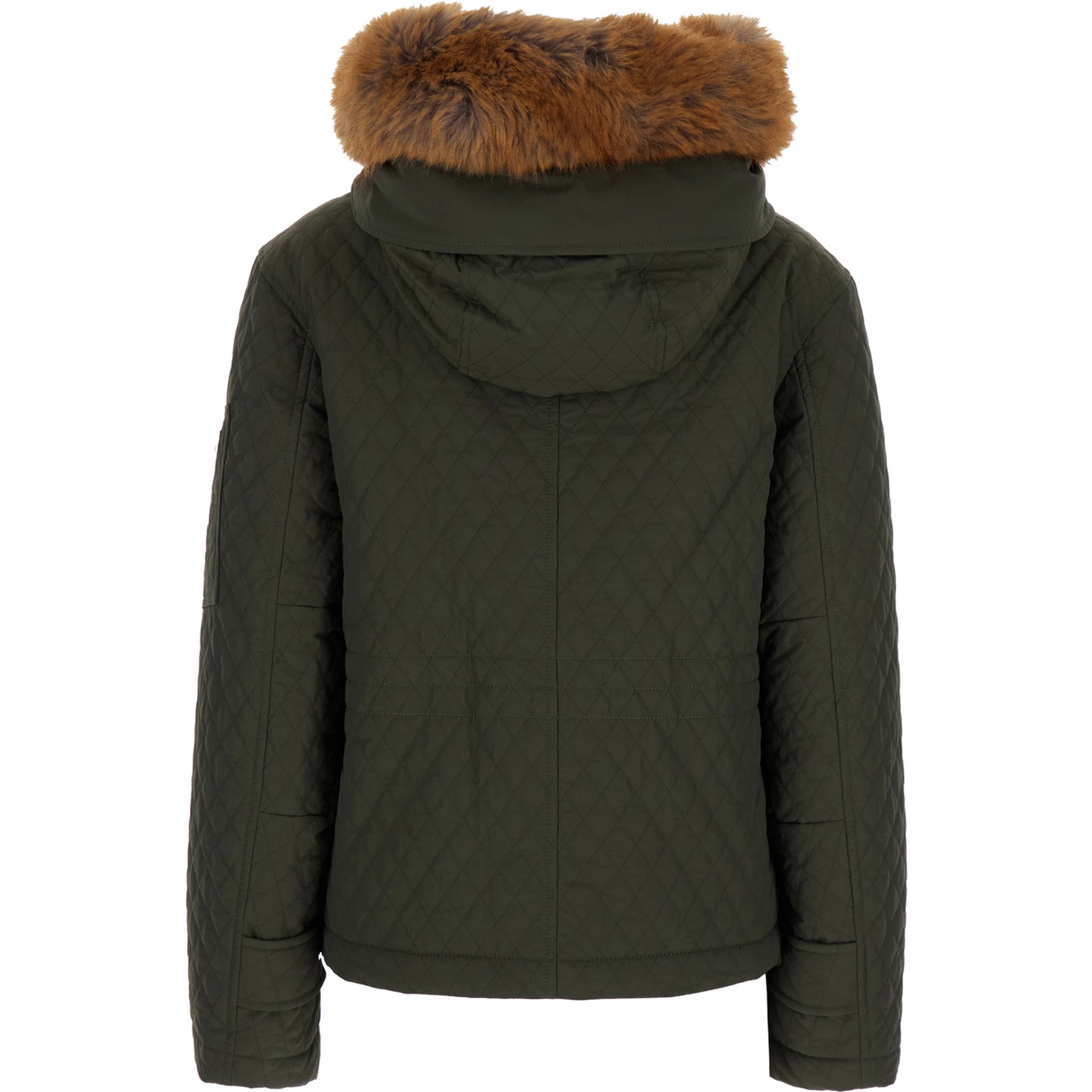 Green Quilted Jacket with EKD Logo Detail in Cotton Blend Woman