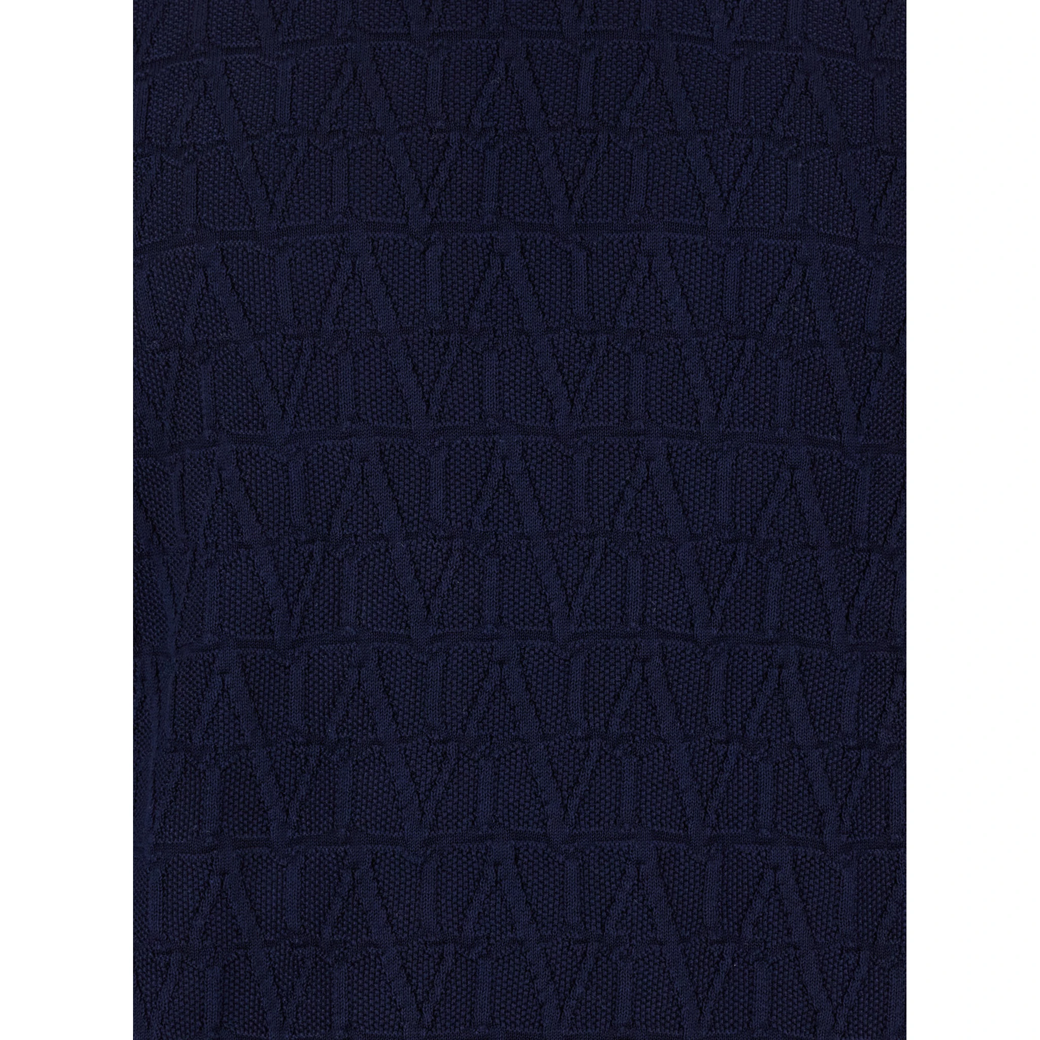 Blue Crewneck Sweater in Jacquard Toile Iconographique Man