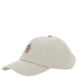 White Baseball Cap with Logo Patch on the Front in Cotton Woman