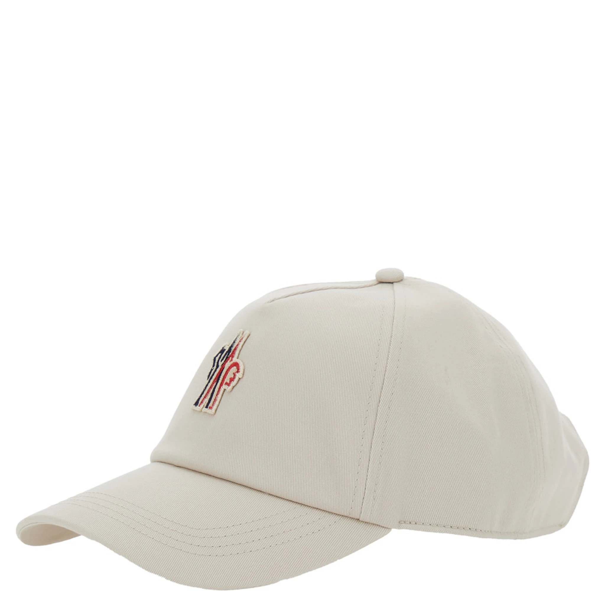 White Baseball Cap with Logo Patch on the Front in Cotton Woman