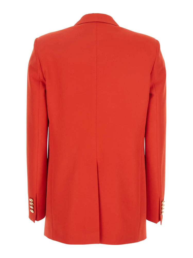 Red Double-breasted Jacket with Classic Lapels in Tech Fabric Woman alternative