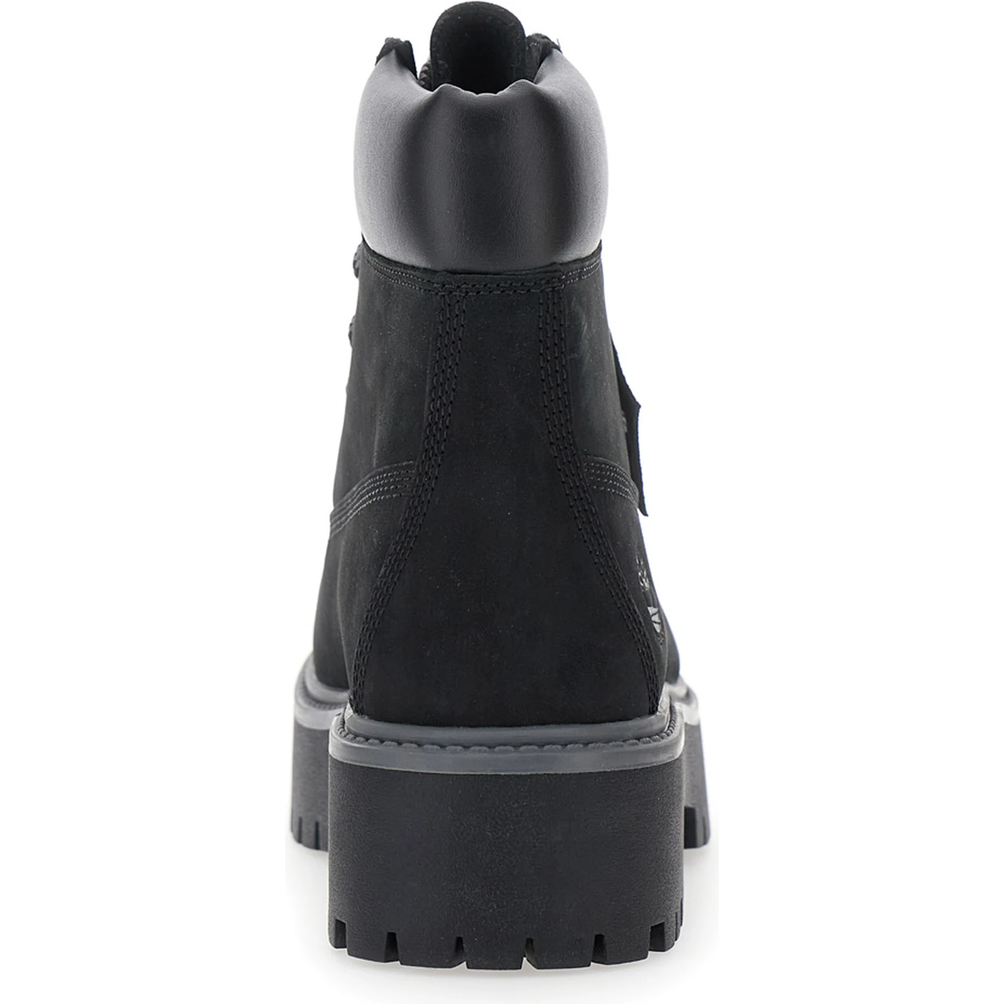 Black Water-Proof Boots with Logo Plate in Leather Woman