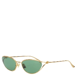 Green Sunglasses with Cat-Eye Design and Knot Detail on the Temples in Metal Woman