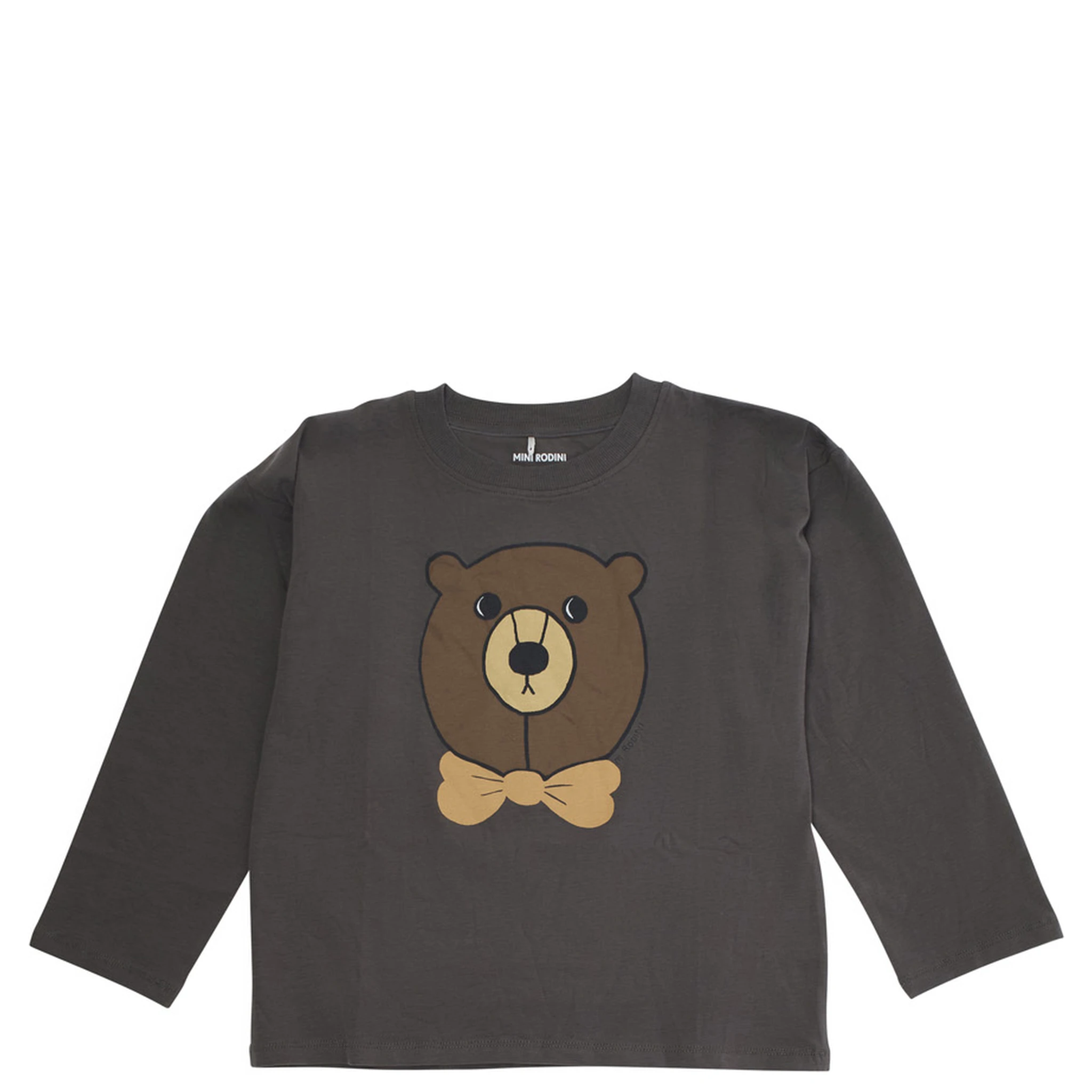 Grey Crew Neck Sweater with Front Print in Cotton Boy