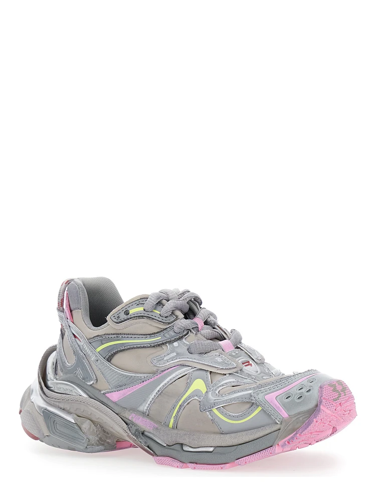 Runner 2 Beige Sneaker with Embossed Logo in Mesh and Nylon Woman alternative