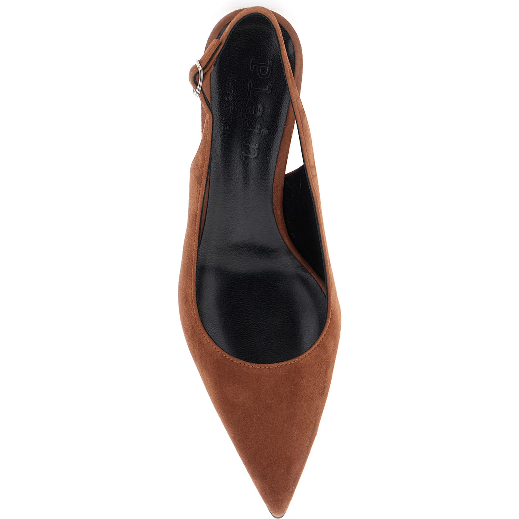 Luisa Brown Slingback Pumps with Low Heel in Suede Woman