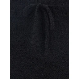 Black Pants with Drawstring Waist in Cashmere Woman