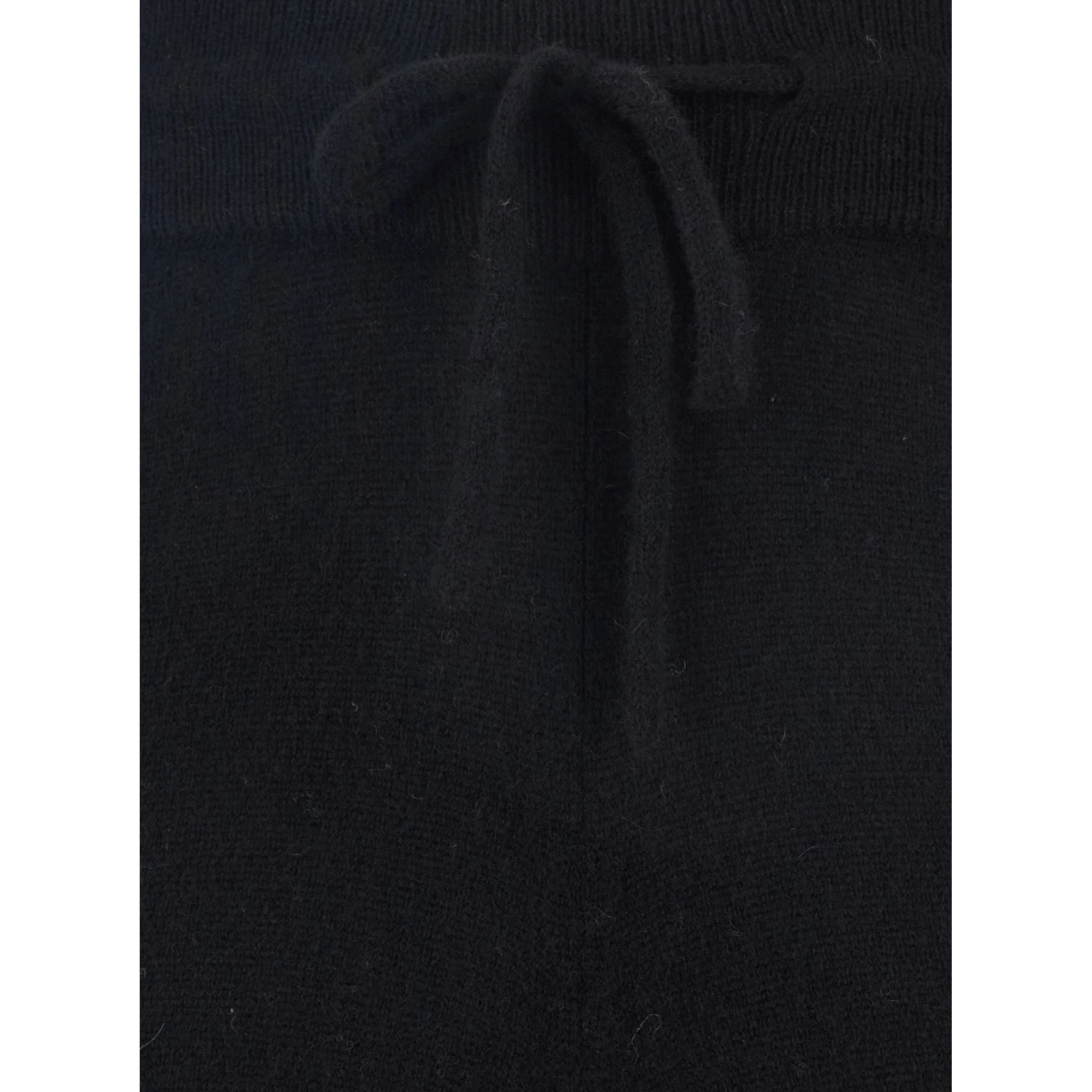 Black Pants with Drawstring Waist in Cashmere Woman