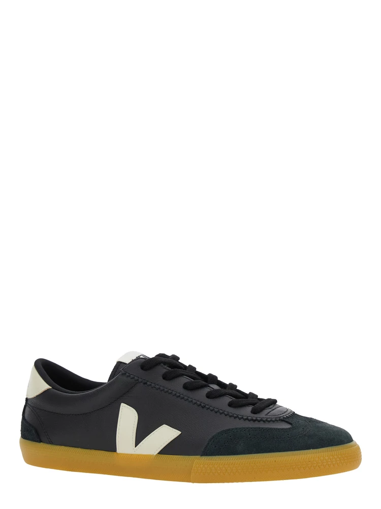 Volley Black Sneakers with Side Logo and Lettering Logo on the Heel in Organic Cotton Unisex alternative
