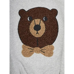 Grey Sweatshirt with Bear Patch on the Front in Cotton Baby