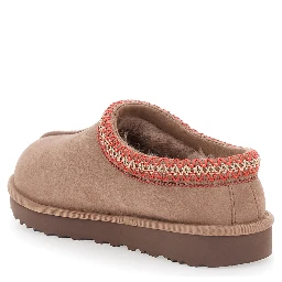 Tasman Beige Mules with Embossed Logo in Suede Woman