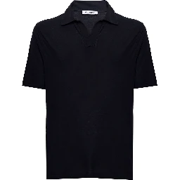 Gaudenzi Mans Blue Cotton Polo Shirt