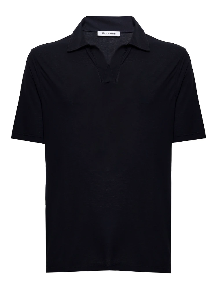 Gaudenzi Mans Blue Cotton Polo Shirt