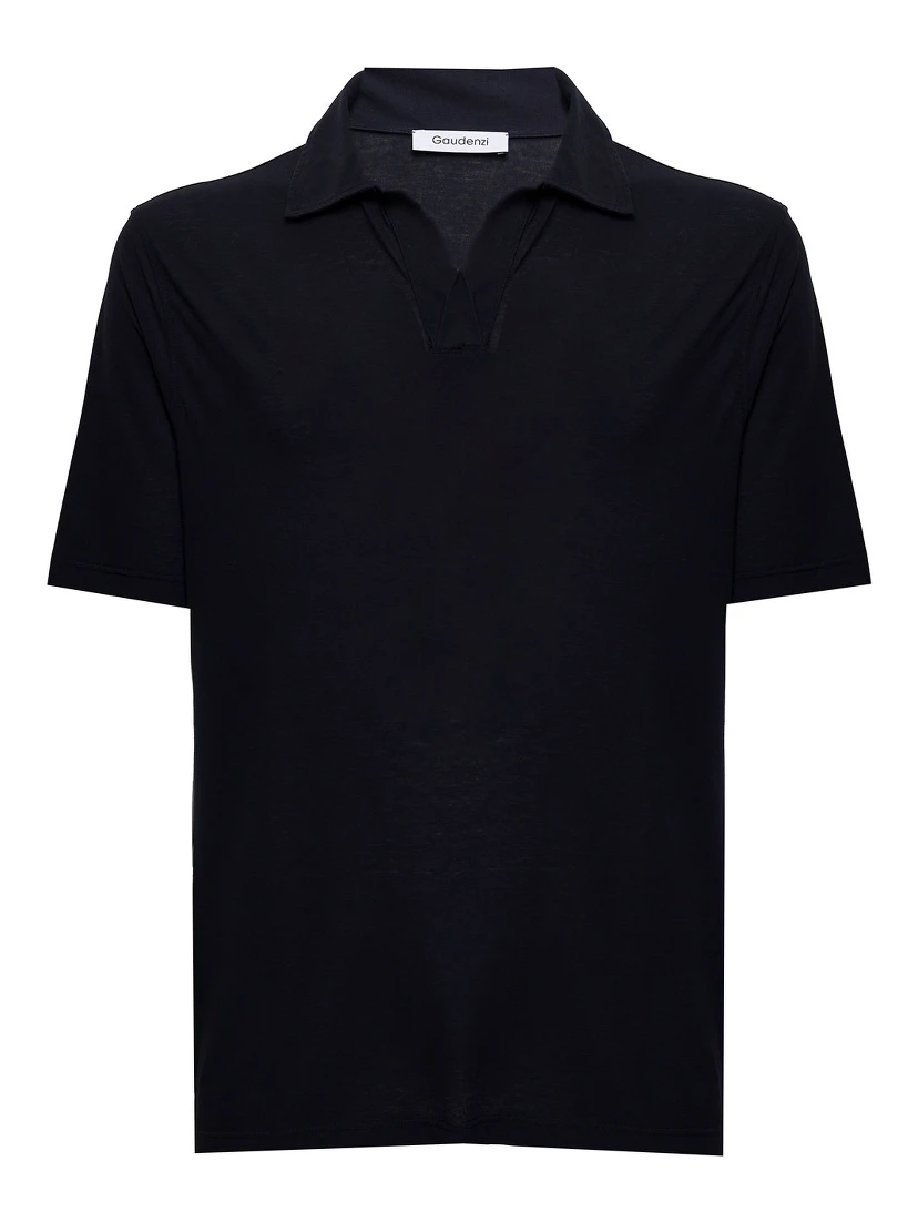 Gaudenzi Mans Blue Cotton Polo Shirt