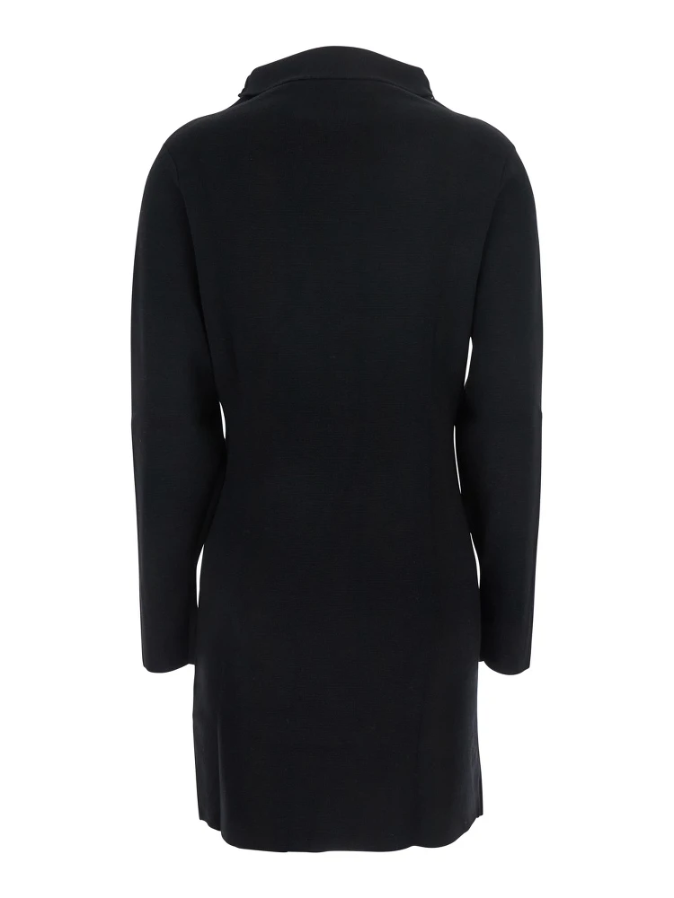 Black Turtleneck Midi Dress in Wool and Cashmere Woman alternative