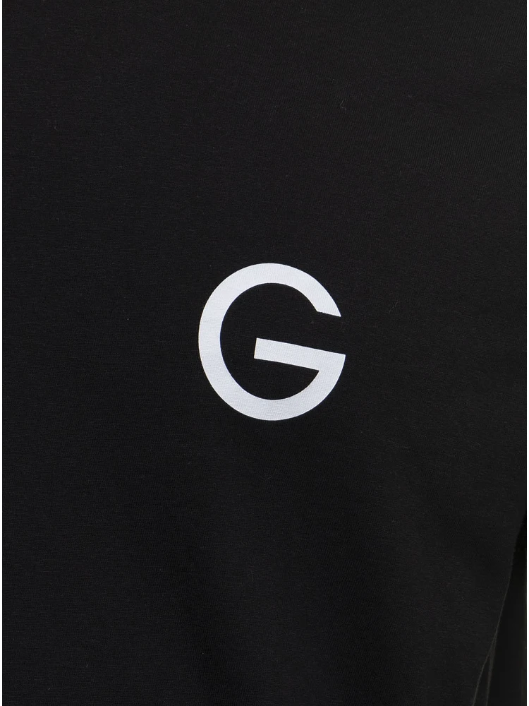 Black Cotton T-shirt with Logo print Gaudenzi Woman alternative