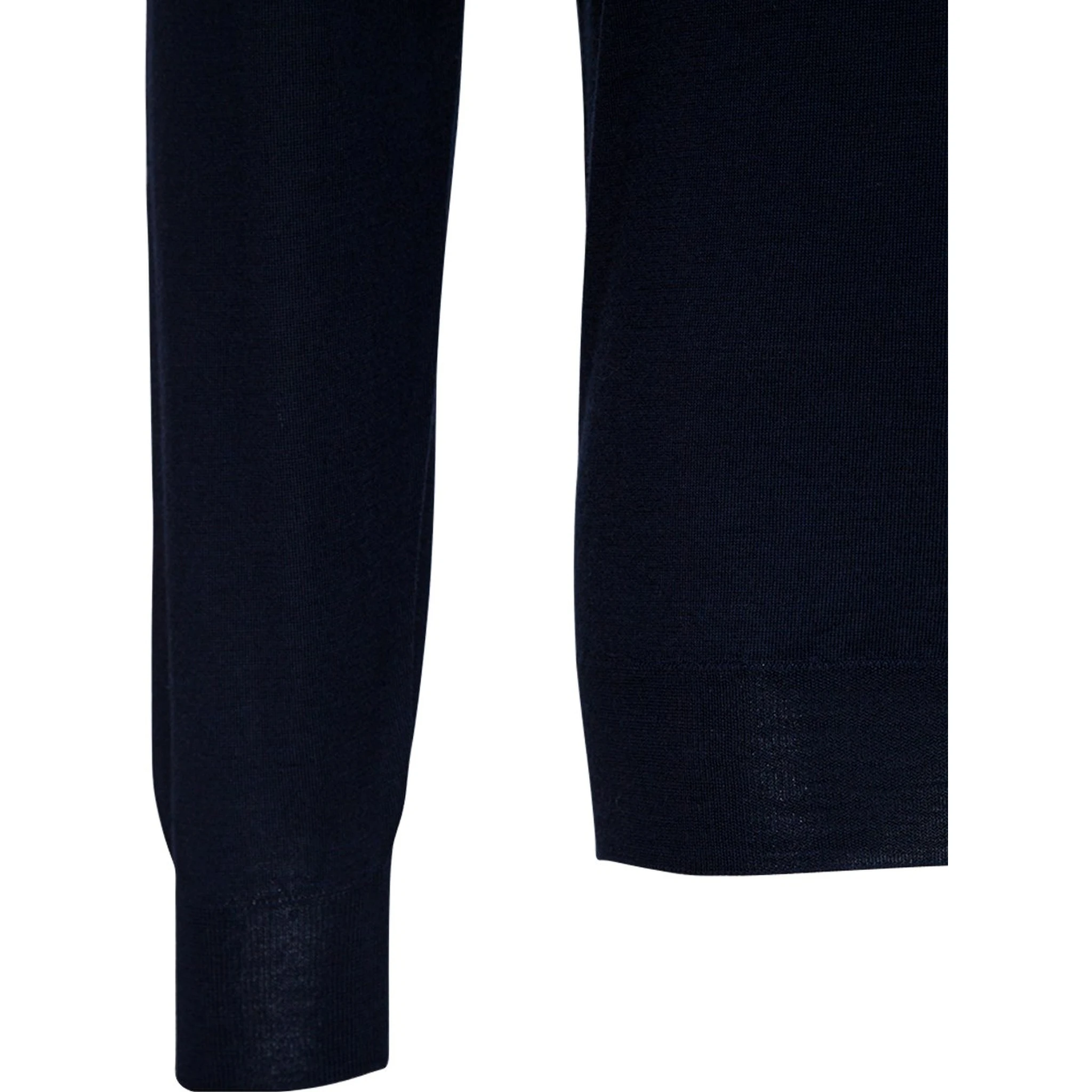 Blue Long Sleeveed Polo Shirt in Wool and Silk