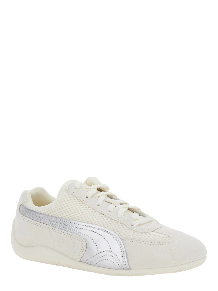 Speedcat Beige Low Top Sneakers with Logo Patch on the Tongue and Formstrip Logo Detail on the Sidei n Leather and Mesh Unisex alternative