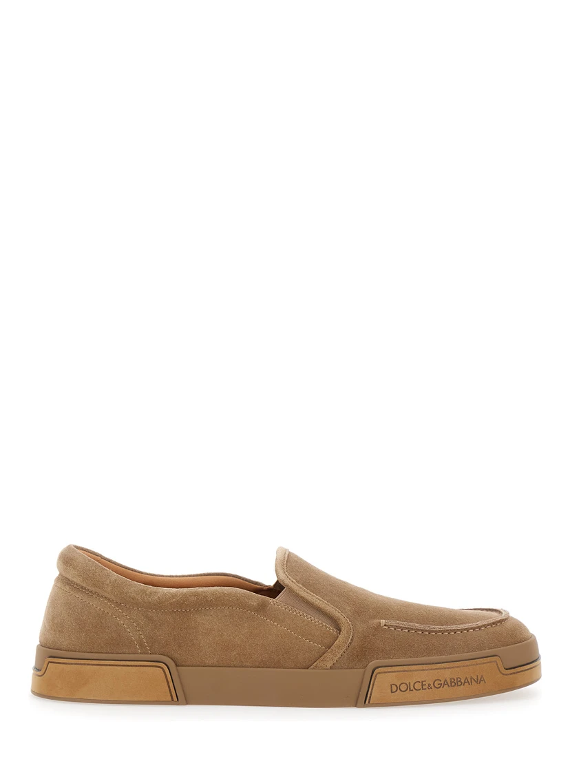 Portofino Brown Sneakers with Logo Lettering on the Sole in Suede Woman