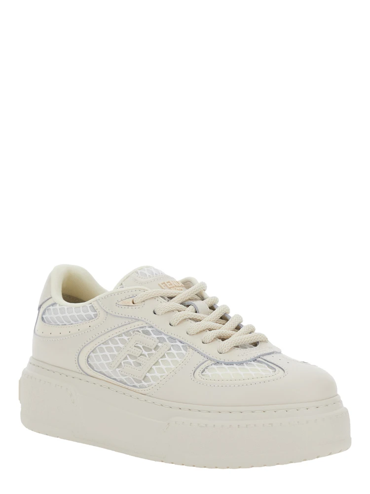Match White Sneakers With Mesh Inserts And Embossed Logo On The Back In Leather Woman alternative