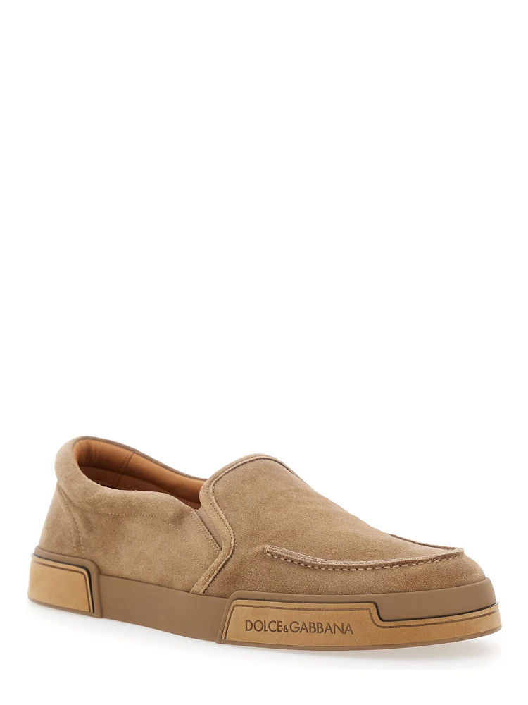 Portofino Brown Sneakers with Logo Lettering on the Sole in Suede Woman alternative