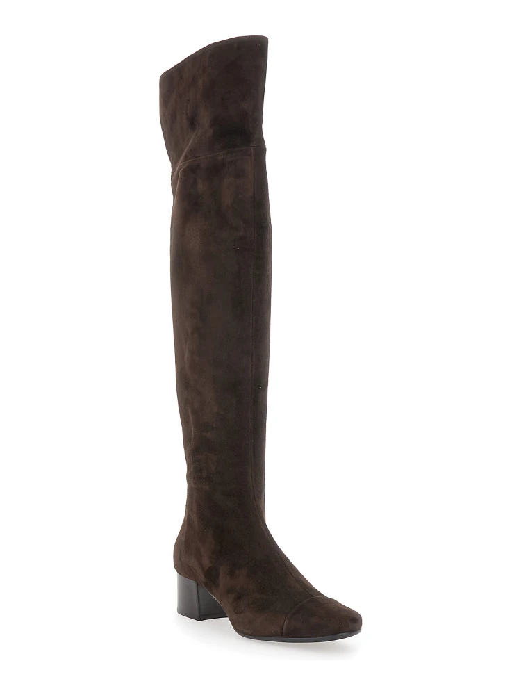 Brigitte Brown Ankle Boots with Side Zip Closure in Suede Woman alternative