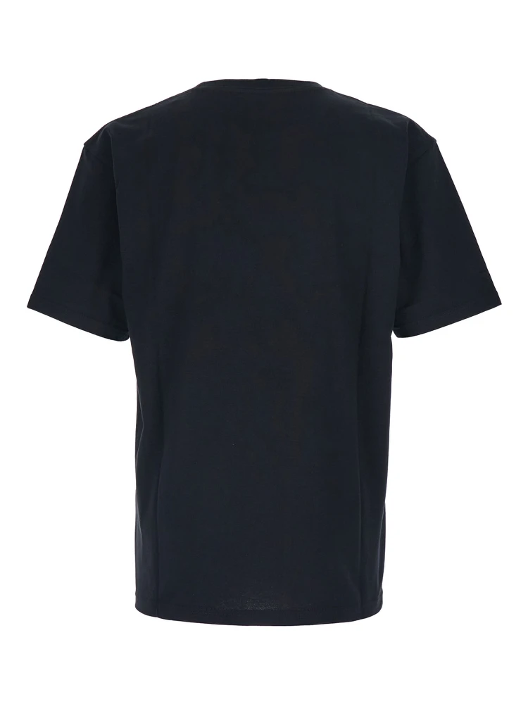 Black Crewneck T-Shirt with Print on the Front in Cotton Man alternative