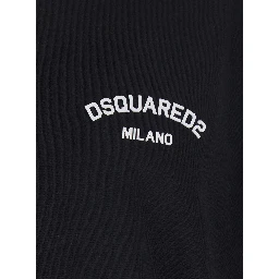Black Crewneck T-Shirt with Logo Lettering on the Front in Cotton Man