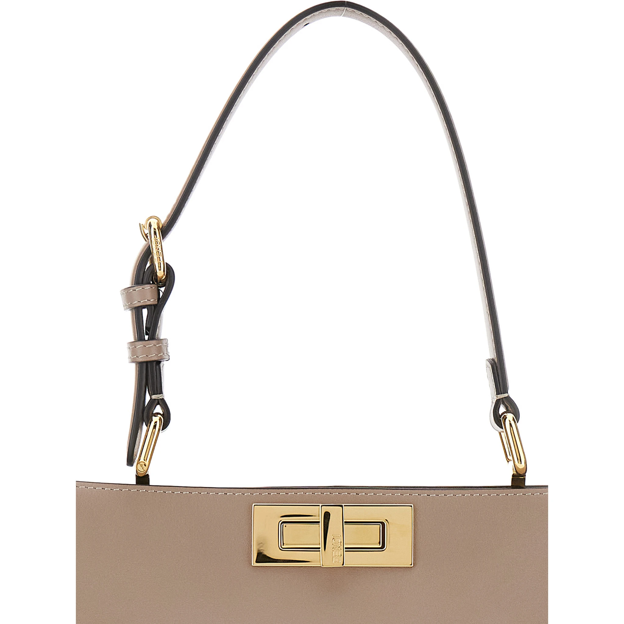 Pekaboo Soft Large Grey Handbag with Twist Lock in Leather Woman