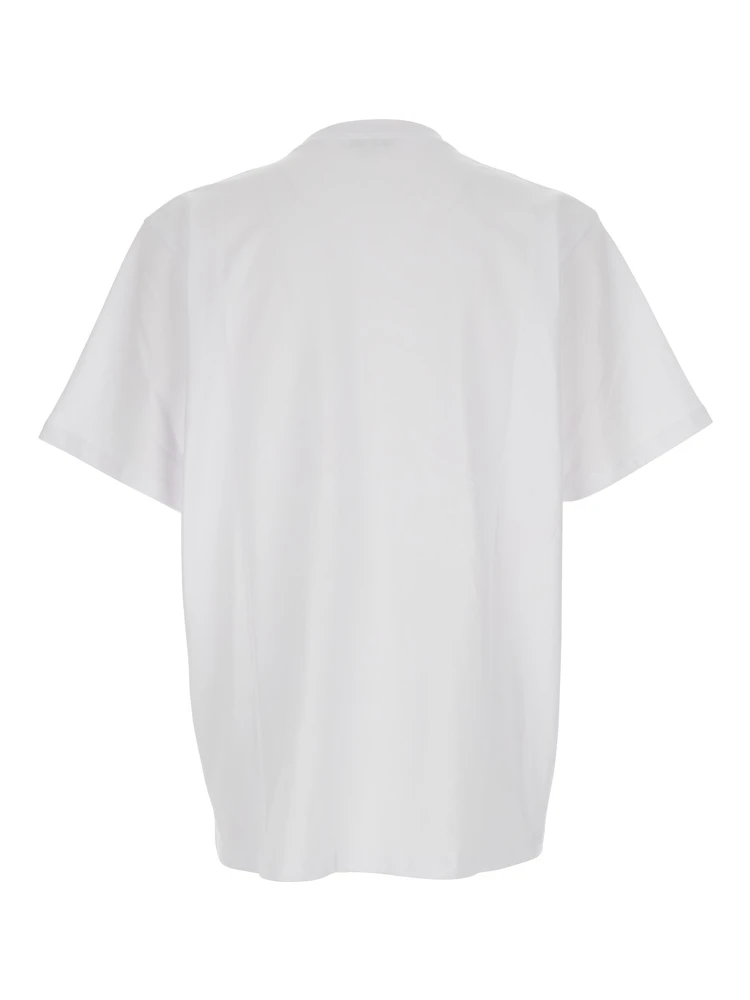 White T-Shirt with Logo on the Front in Cotton Man alternative