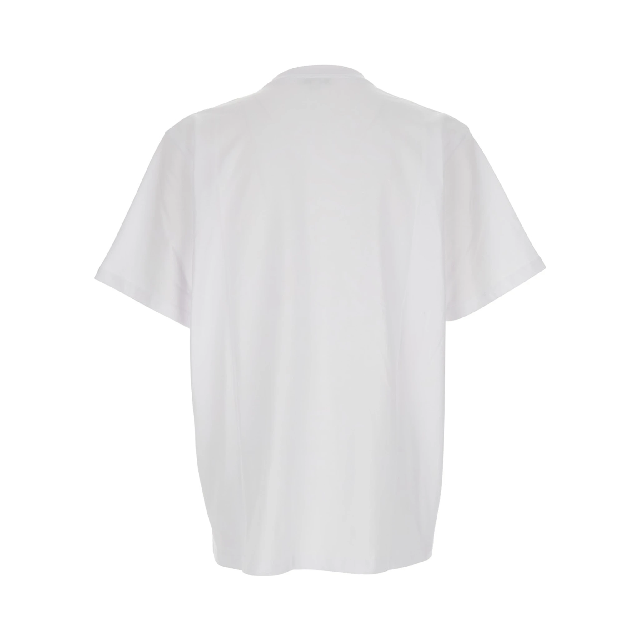 White T-Shirt with Logo on the Front in Cotton Man